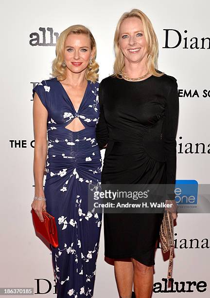 Actress Naomi Watts and Allure Magazine Editor-in-Chief Linda Wells attend the screening of Entertainment One's "Diana" hosted by The Cinema Society...