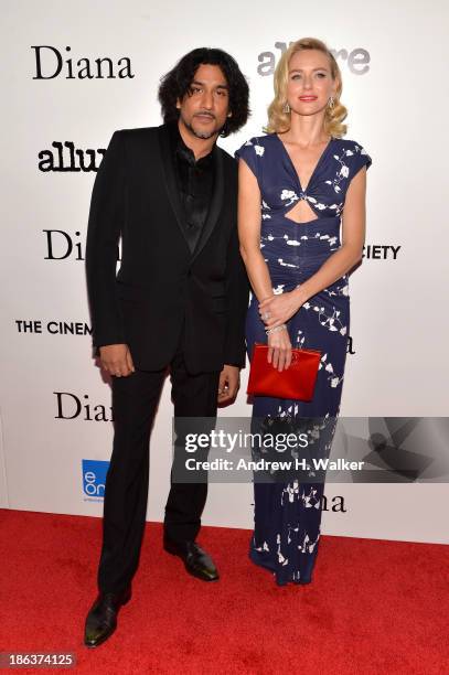 Naveen Andrews and Naomi Watts attend the screening of Entertainment One's "Diana" hosted by The Cinema Society With Linda Wells and Allure Magazine...