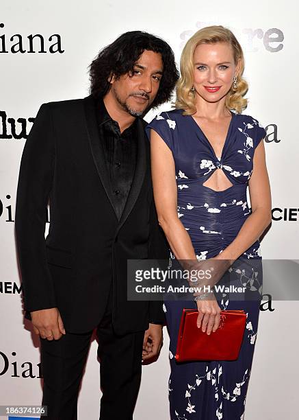 Naveen Andrews and Naomi Watts attend the screening of Entertainment One's "Diana" hosted by The Cinema Society With Linda Wells and Allure Magazine...