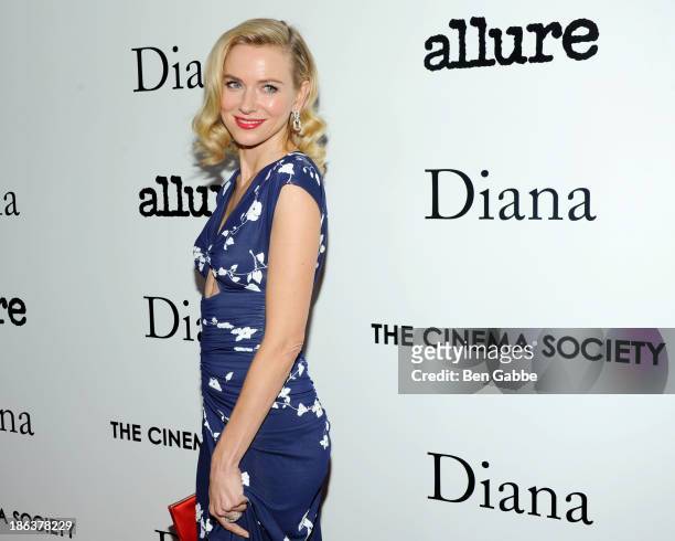 Actress Naomi Watts attends The Cinema Society with Linda Wells & Allure Magazine premiere of Entertainment One's "Diana" at SVA Theater on October...