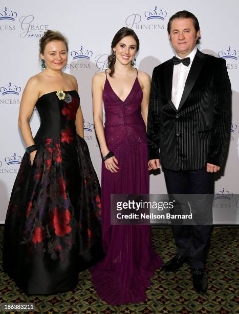 Maria Soldier, Tiler Peck and Alex Soldier attend the 2013 Princess Grace Awards Gala at Cipriani 42nd Street on October 30, 2013 in New York City.