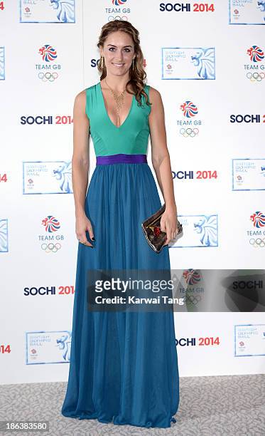 Amy Williams attends the British Olympic Ball at The Dorchester on October 30, 2013 in London, England.