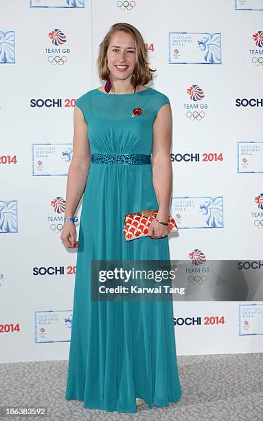 Lizzy Yarnold attends the British Olympic Ball at The Dorchester on October 30, 2013 in London, England.