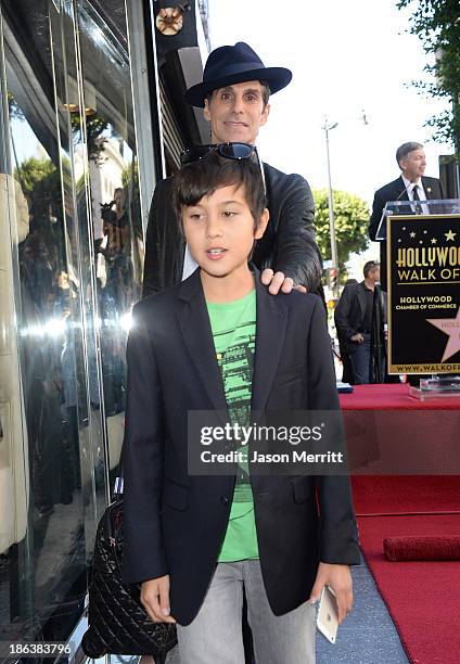 Musician Perry Farrell and his wife Etty Farrell along with children Hezron Wolfgang and Izzadore Bravo attend the ceremony honoring Jane's Addiction...