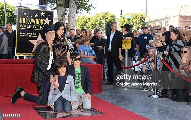 Musician Perry Farrell and his wife Etty Farrell along with children Hezron Wolfgang and Izzadore Bravo attend the ceremony honoring Jane's Addiction...