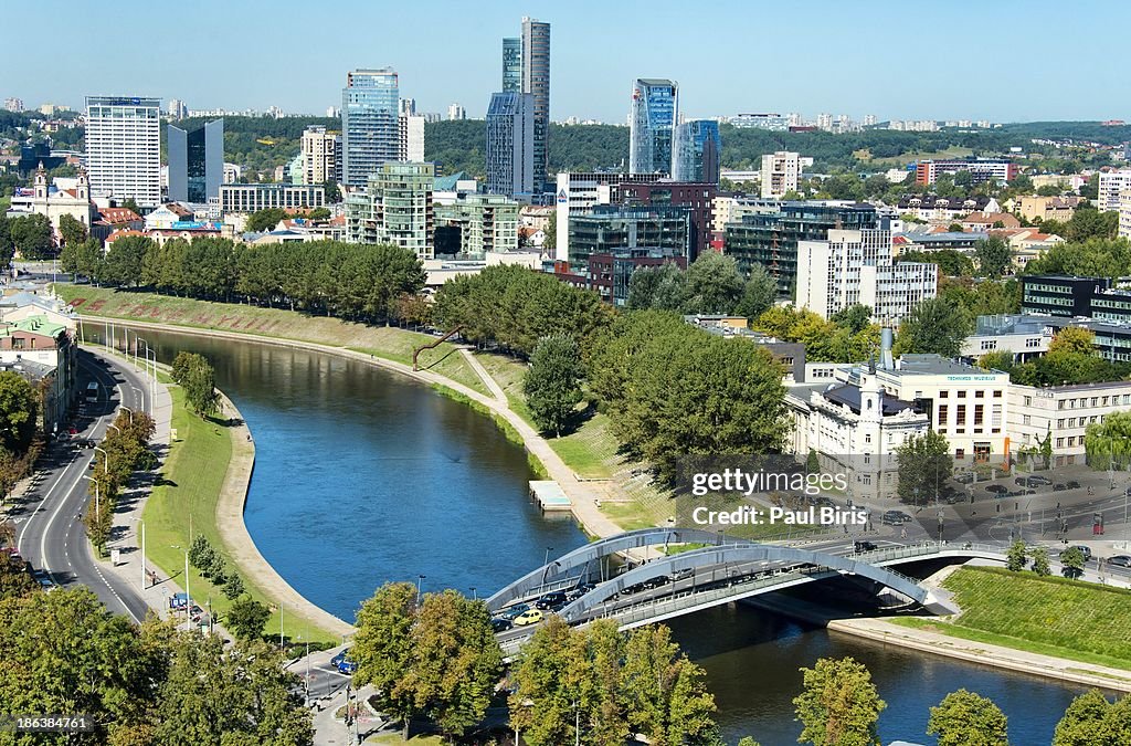 River Neris  and  Vilnius Downtown