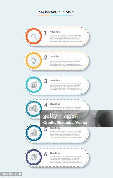 six steps infographic design. information chart in flat design in hexagon shape, isolated on white background - accurate world map vector stock illustrations