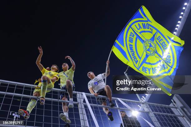 Igor Lichnovsky and Emilio Lara after the final second leg match between America and Tigres UANL as part of the Torneo Apertura 2023 Liga MX at...