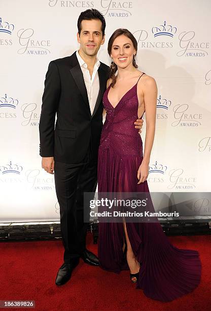 Dancers Robert Fairchild and Tiler Peck attend the 2013 Princess Grace Awards Gala at Cipriani 42nd Street on October 30, 2013 in New York City.