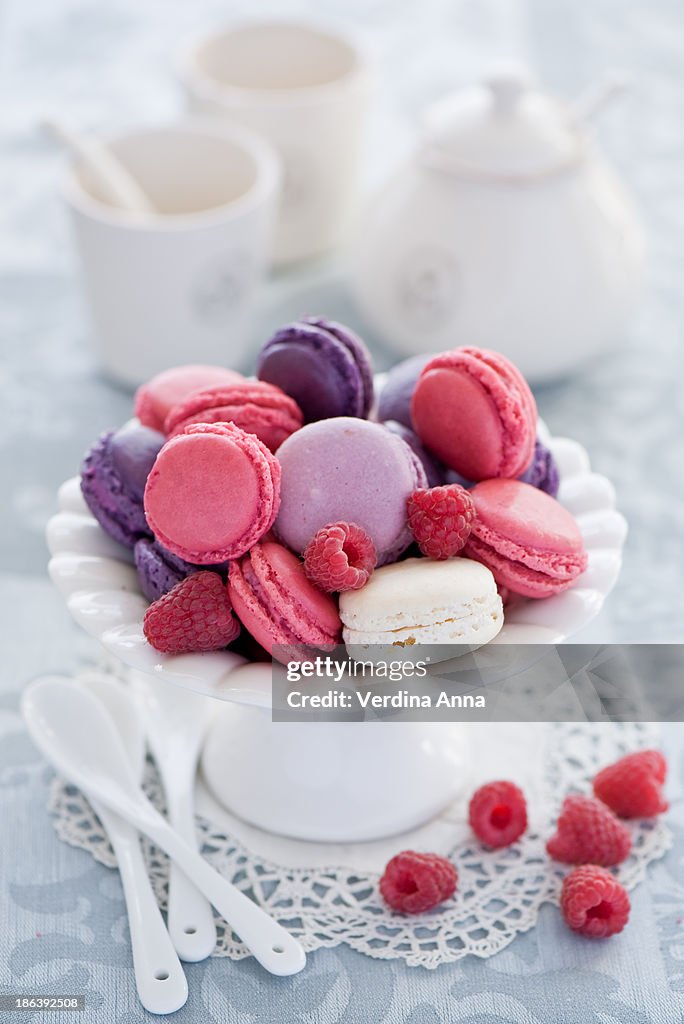 Raspberry macarons