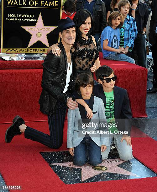 Lead singer Perry Farrell, wife Etty Lau Farrell ands sons Izzadore Bravo Farrell, Hezron Wolfgang Farrell attend as Jane's Addiction is Honored On...