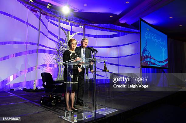 Senator and Mrs. Tim Johnson speak during the MedStar NRH Victory Awards at Omni Shoreham Hotel on October 30, 2013 in Washington, DC.