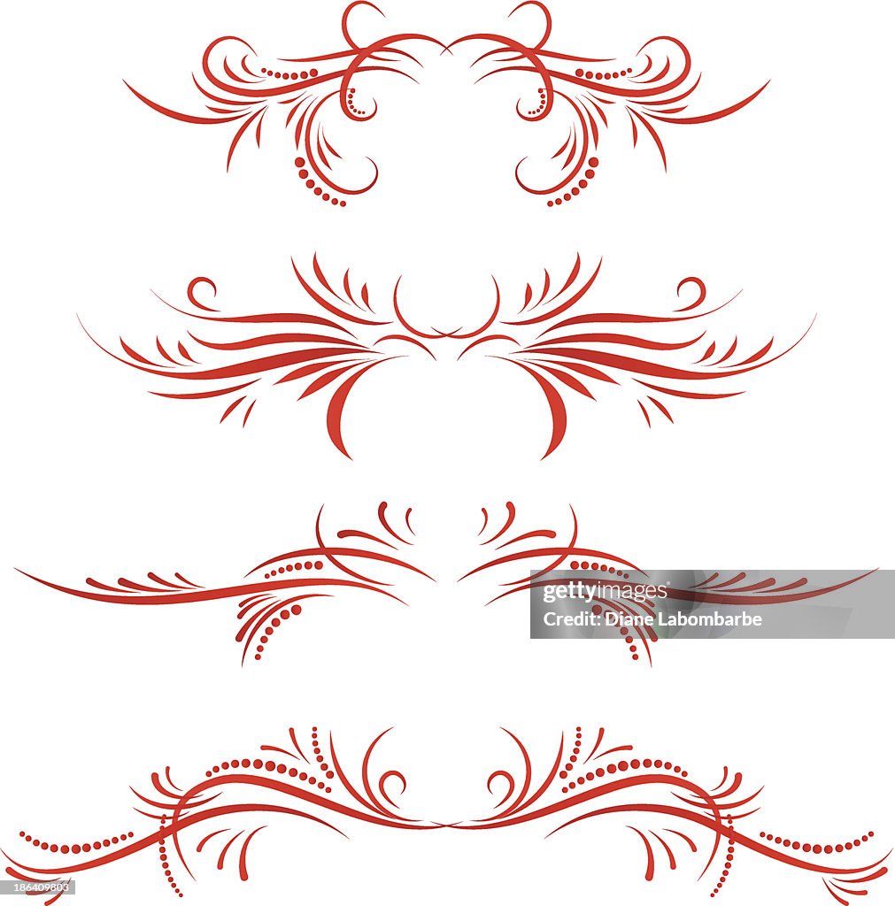 Red Ribbon Calligraphy Lines High-Res Vector Graphic - Getty Images