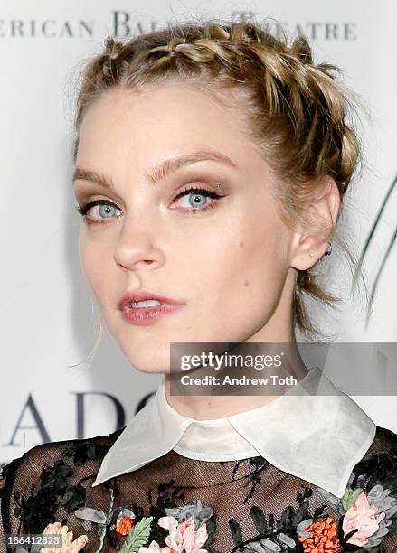 Model Jessica Stam attends the American Ballet Theatre 2013 Opening Night Fall gala at David Koch Theatre at Lincoln Center on October 30, 2013 in...