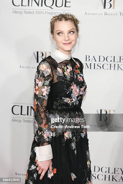 Model Jessica Stam attends the American Ballet Theatre 2013 Opening Night Fall gala at David Koch Theatre at Lincoln Center on October 30, 2013 in...