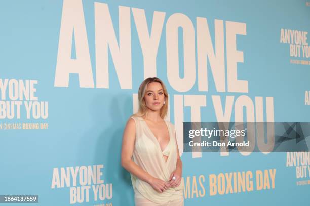 Sydney Sweeney attends the Sydney screening of "Anyone But You" at Hoyts Entertainment Quarter on December 18, 2023 in Sydney, Australia.