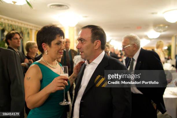 Walter Banfi and Italian actress Rosanna Banfi attending the reception of their parents at the hotel Parco dei Principi. Italian actor and comedian...