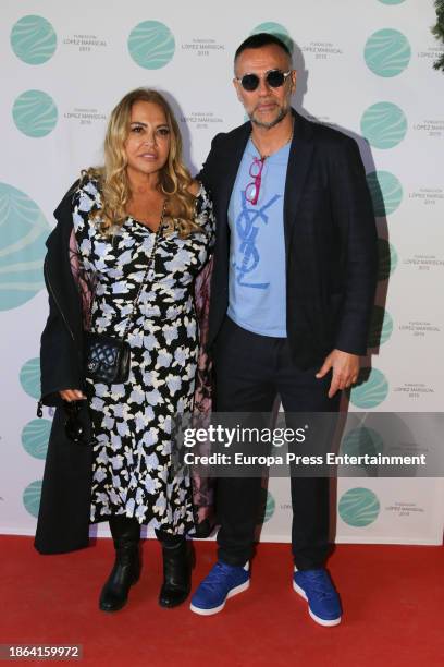 Cristina Tarrega and her partner, Jose Maria Quevedo, attend the lunch organized by Jose Luis Lopez 'El turronero', on December 17 in Seville, Spain.