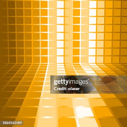 Sunlit gold gradient grid pattern room. Sunlit gold gradient grid pattern room.
