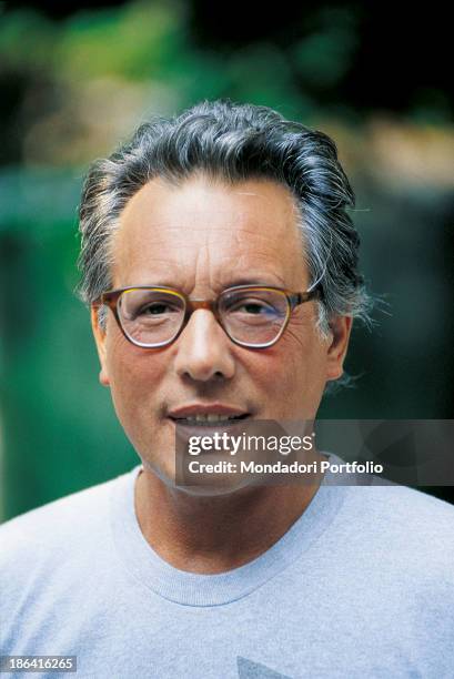 Portrait of Italian singer-songwriter, stand-up comedian and actor Enzo Jannacci . The singer-songwriter celebrates his thirty-year career. 1989.