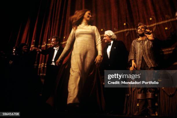 German director Wolfgang Wagner, German bass Kurt Moll, Swedish soprano Catarina Ligendza, who played the role of Isotta, and German-born Argentinian...