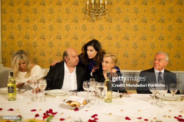 Italian actor and comedian Lino Banfi , his wife Lucia, Italian TV presenter and actress Mara Venier , Italian politician and journalist Gianni Letta...