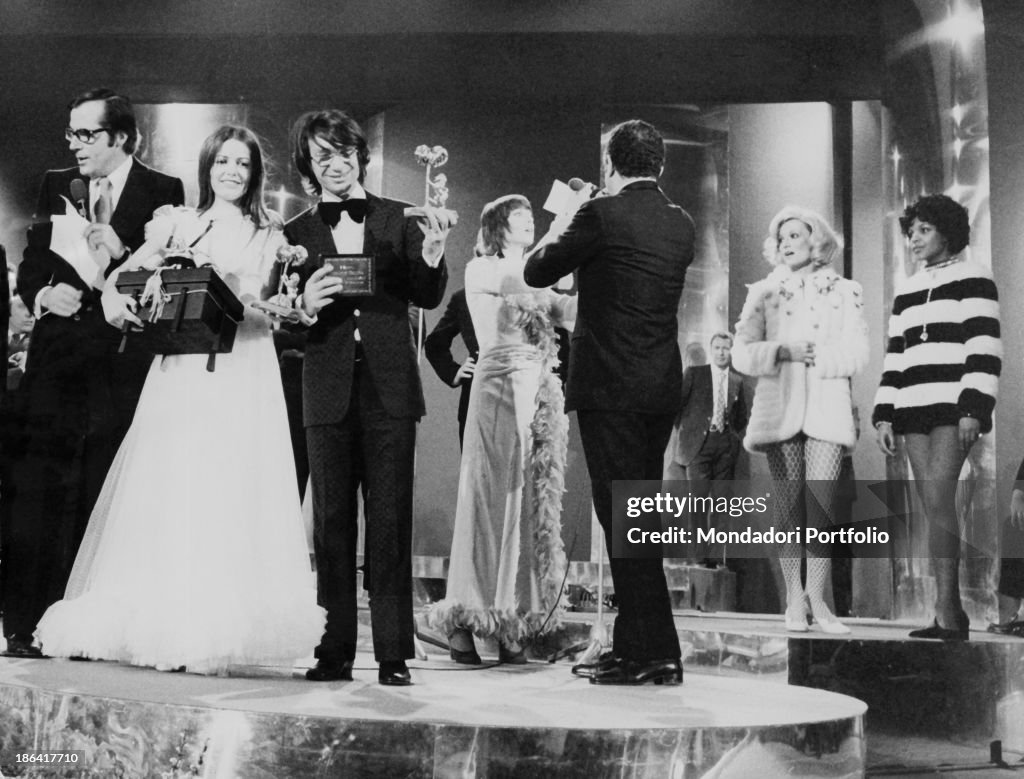 Nada, Nicola di Bari and Carlo Giuffré at the 21st Sanremo Music Festival