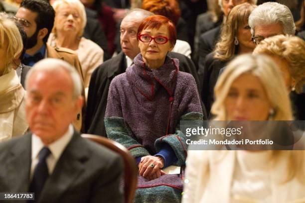 Italian TV presenter and actress Mara Venier , Italian politician and journalist Gianni Letta and Italian actress Milena Vukotic attending the...