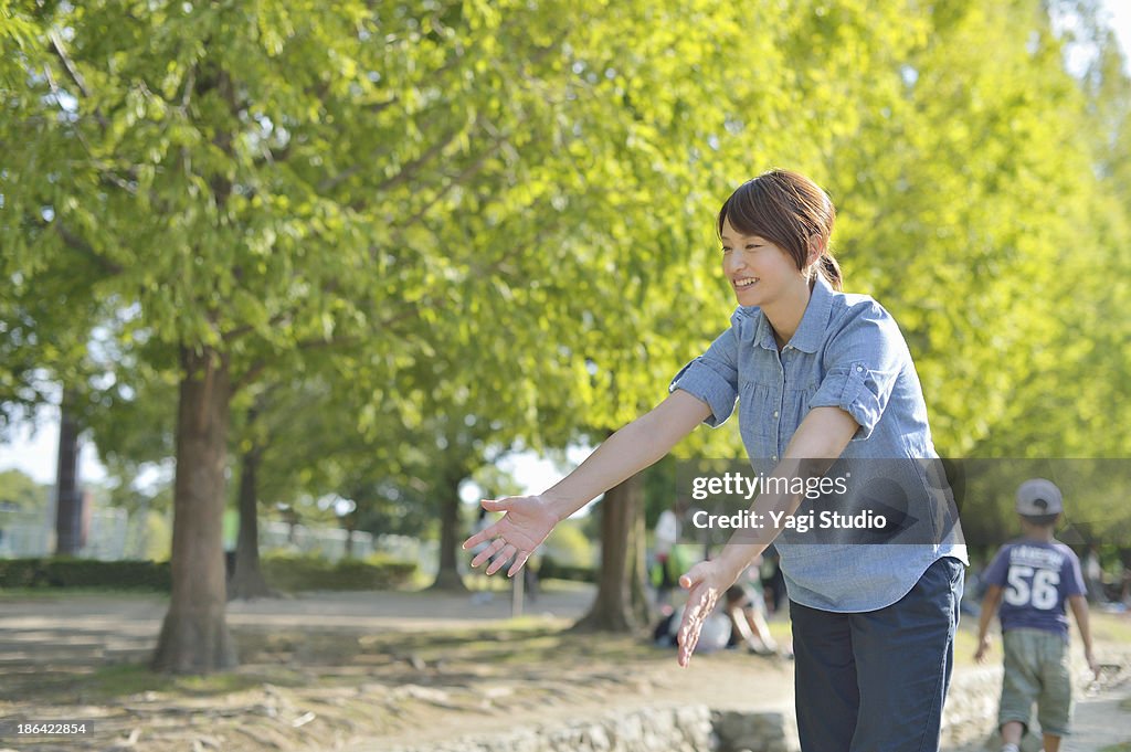 Mother is reaching out to daughter