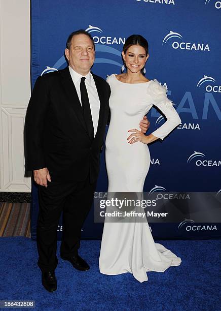 Producer Harvey Weinstein and TV personality Maria Menounos arrive at the Oceana Partners Award Gala With Former Secretary Of State Hillary Rodham...