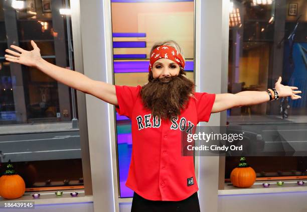 Host Elisabeth Hasselbeck wears a 'Duck Dynasty' costume as "FOX & Friends" celebrates Halloween at FOX Studios on October 31, 2013 in New York City.