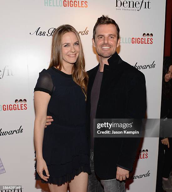 Actress Alicia Silverstone and director Chris Nelson attend the premiere of Gravitas Ventures' "Ass Backwards" at the Vista Theatre on October 30,...