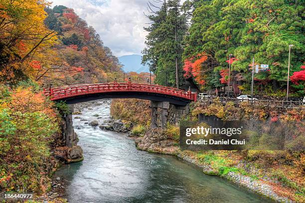 shinkyo bridge - präfektur tochigi stock-fotos und bilder