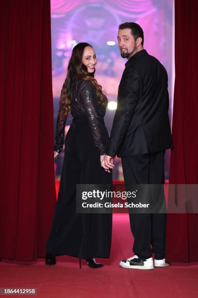 In this image released on December 21, 2023 Jana Mandana Lacey-Krone, Martin Lacey jr. During a family Portrait Shoot on December 11, 2023 at Circus...