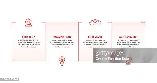 illustrations, cliparts, dessins animés et icônes de conception d’infographie de concept de stratégie d’entreprise avec des icônes de ligne de trait modifiables - timeline