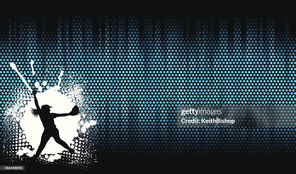 Niñas de práctica de Softball calificado con All-Star fondo-lanzador