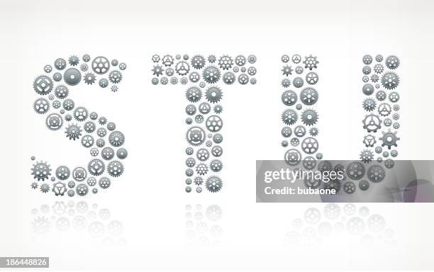 ilustraciones, imágenes clip art, dibujos animados e iconos de stock de stu con engranajes vectoriales sin royalties sobre fondo blanco - piñón rueda dentada