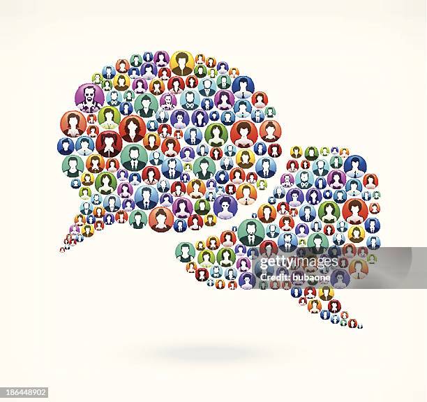 chatbubble people and community vector buttons - portrait mohawk stock illustrations