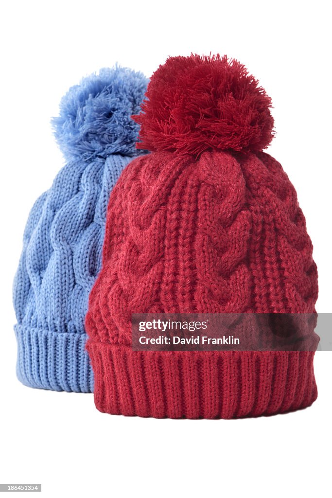 Pair of bobble hats