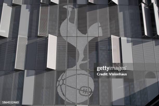 Exterior of Tottenham Hotspur Stadium prior to the Premier League match between Tottenham Hotspur and Chelsea FC at Tottenham Hotspur Stadium on...