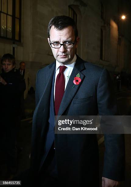 Downing Street's former director of communications and News Of The World editor Andy Coulson departs the Old Bailey following denying the charges...