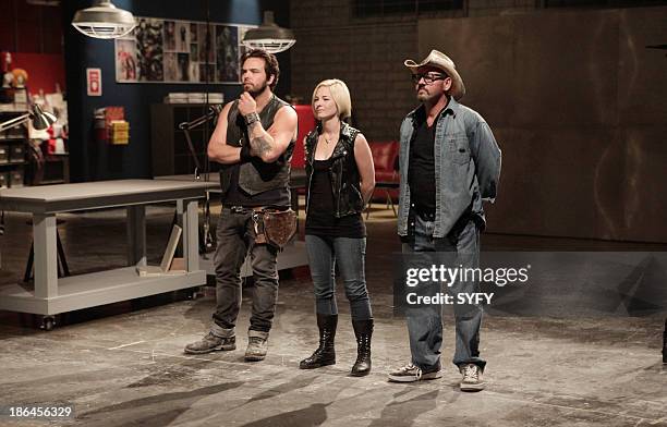 Swan Song" Episode 513 -- Pictured: Bryan "Tate" Steinsiek, Laura Tyler, Roy Wooley --