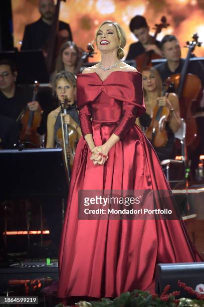 Italian presenter Federica Panicucci during the Christmas concert in the Vatican XXXI edition, held at the Conciliazione Auditorium. Rome , December...