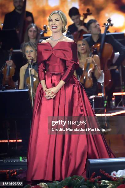 Italian presenter Federica Panicucci during the Christmas concert in the Vatican XXXI edition, held at the Conciliazione Auditorium. Rome , December...