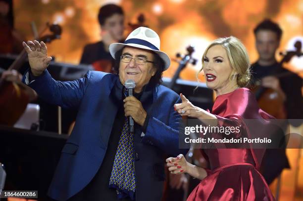 Italian singer Al Bano and the Italian presenter Federica Panicucci during the Christmas concert in the Vatican XXXI edition, held at the...