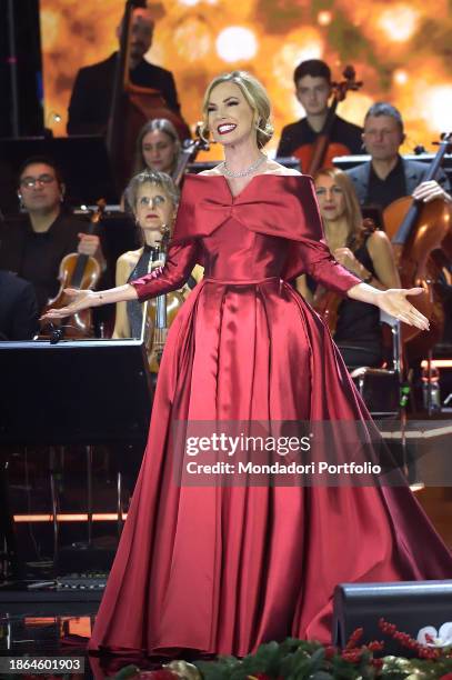 Italian presenter Federica Panicucci during the Christmas concert in the Vatican XXXI edition, held at the Conciliazione Auditorium. Rome , December...