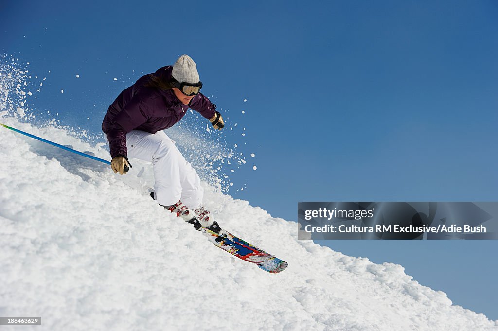 Skier skiing downhill, Are, Sweden