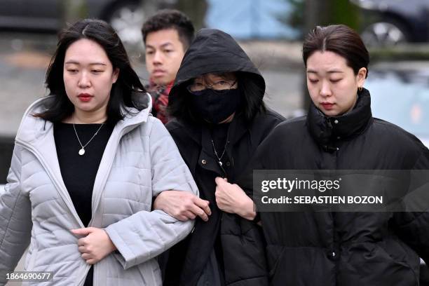 The mother of murdered Japanese student Narumi Kurosaki, Taeko Kurosaki , accompanied by family members, and boyfriend of Narumi, Arthur Del Piccolo...