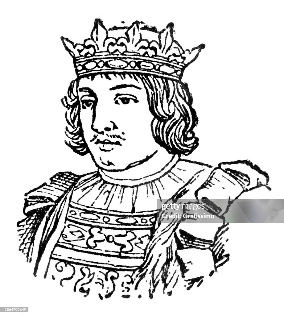 Charles V king of France portrait illustration