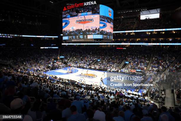 General view of State Farm arena during game two of the CBS Sports Classic between the Kentucky Wildcats and the North Carolina Tar Heels on December...